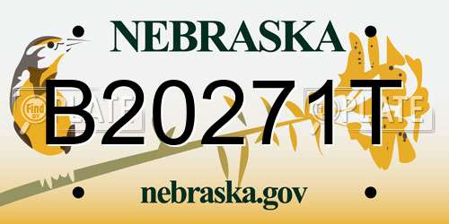 B20271T Nebraska License Plate