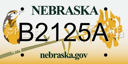 B2125A Nebraska License Plate