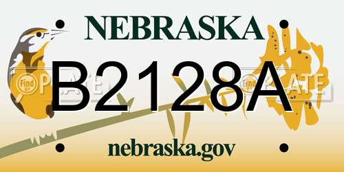 B2128A Nebraska License Plate