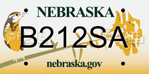 B212SA Nebraska License Plate