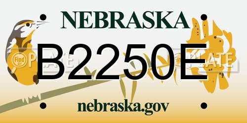 B2250E Nebraska License Plate