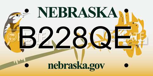 B228QE Nebraska License Plate