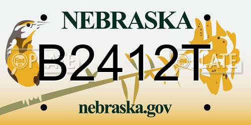 B2412T Nebraska License Plate