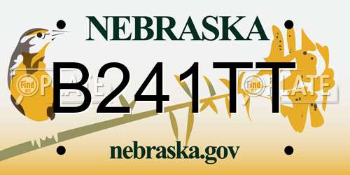 B241TT Nebraska License Plate