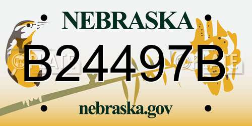 B24497B Nebraska License Plate