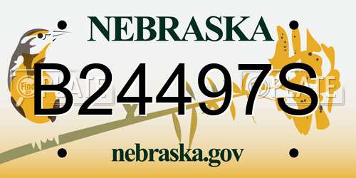B24497S Nebraska License Plate