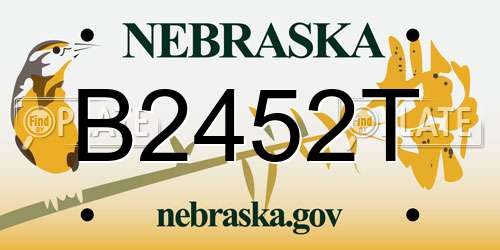 B2452T Nebraska License Plate