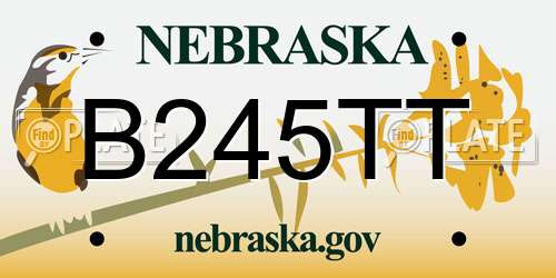 B245TT Nebraska License Plate