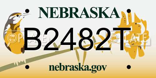 B2482T Nebraska License Plate