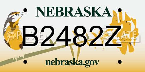 B2482Z Nebraska License Plate