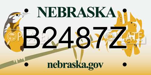 B2487Z Nebraska License Plate