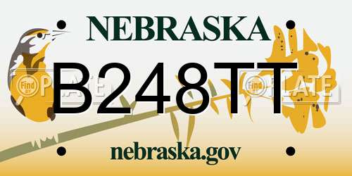 B248TT Nebraska License Plate