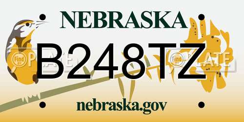 B248TZ Nebraska License Plate