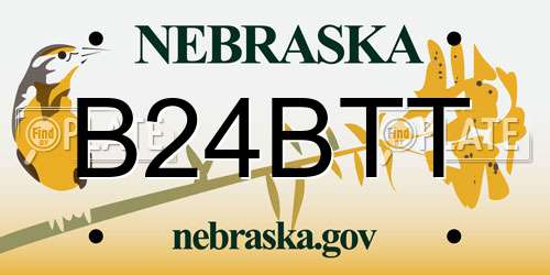 B24BTT Nebraska License Plate