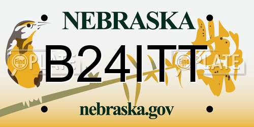 B24ITT Nebraska License Plate