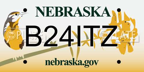 B24ITZ Nebraska License Plate