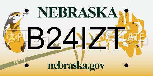 B24IZT Nebraska License Plate