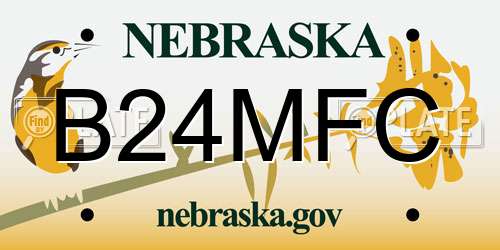 B24MFC Nebraska License Plate