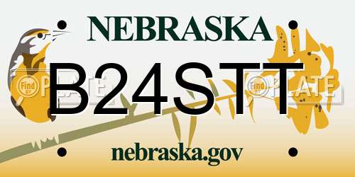B24STT Nebraska License Plate