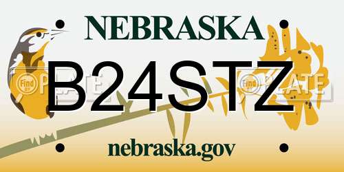 B24STZ Nebraska License Plate