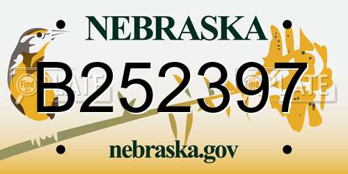 B252397 Nebraska License Plate