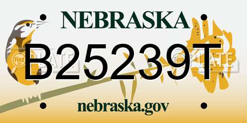 B25239T Nebraska License Plate