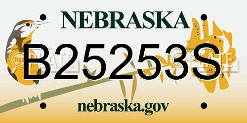 B25253S Nebraska License Plate