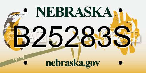 B25283S Nebraska License Plate