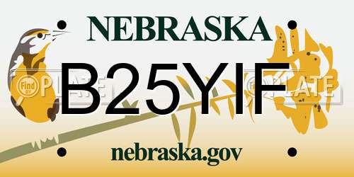B25YIF Nebraska License Plate