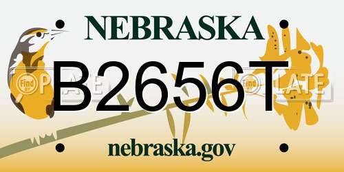 B2656T Nebraska License Plate