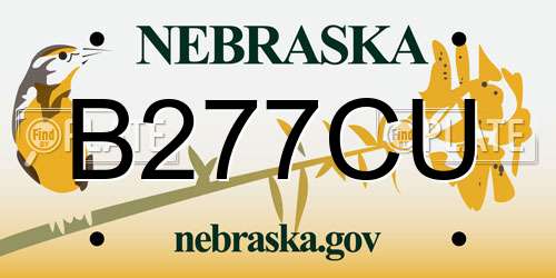 B277CU Nebraska License Plate