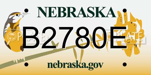B2780E Nebraska License Plate