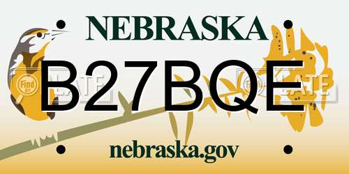 B27BQE Nebraska License Plate