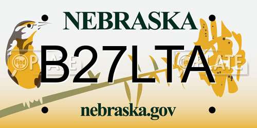 B27LTA Nebraska License Plate