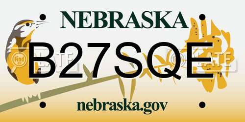 B27SQE Nebraska License Plate