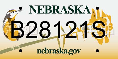 B28121S Nebraska License Plate