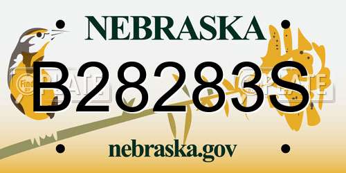 B28283S Nebraska License Plate