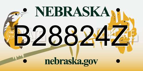 B28824Z Nebraska License Plate