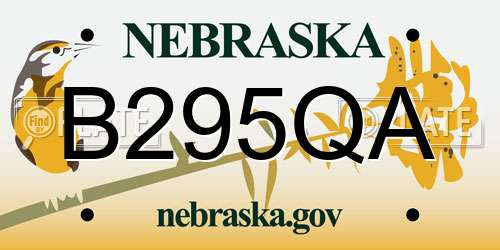 B295QA Nebraska License Plate
