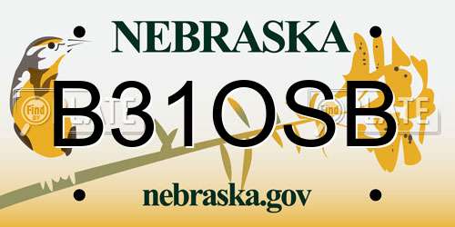 B31OSB Nebraska License Plate