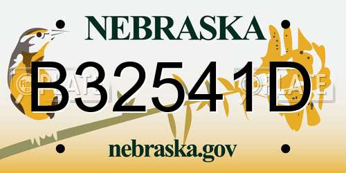 B32541D Nebraska License Plate