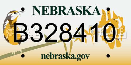 B328410 Nebraska License Plate