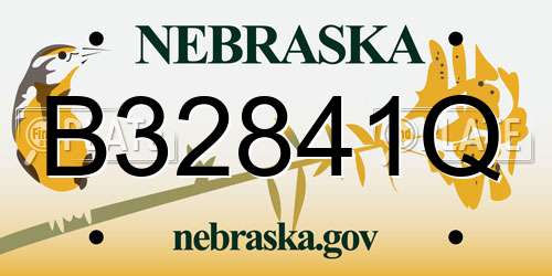 B32841Q Nebraska License Plate