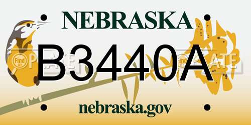 B3440A Nebraska License Plate
