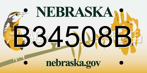 B34508B Nebraska License Plate
