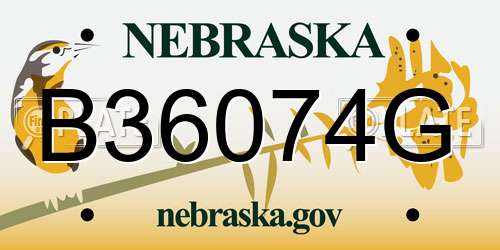 B36074G Nebraska License Plate