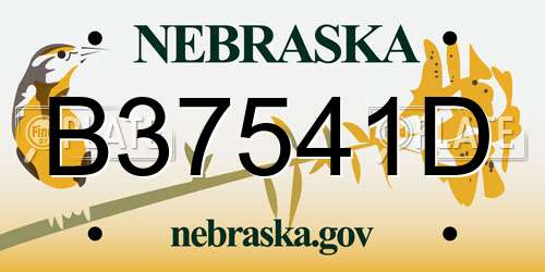 B37541D Nebraska License Plate