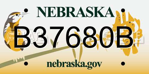 B37680B Nebraska License Plate