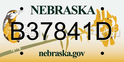 B37841D Nebraska License Plate