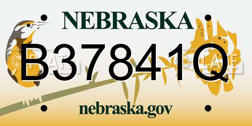 B37841Q Nebraska License Plate